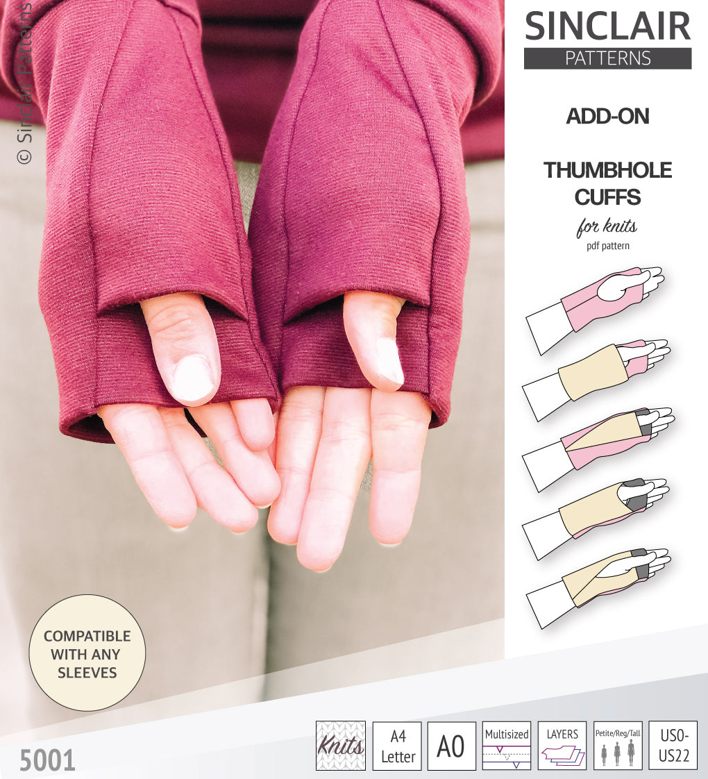 Easy thumbhole cuffs