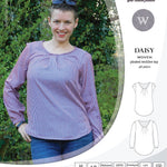 Pdf sewing pattern Daisy woven blouse top with pleated neckline and petal sleeves Sinclair Patterns