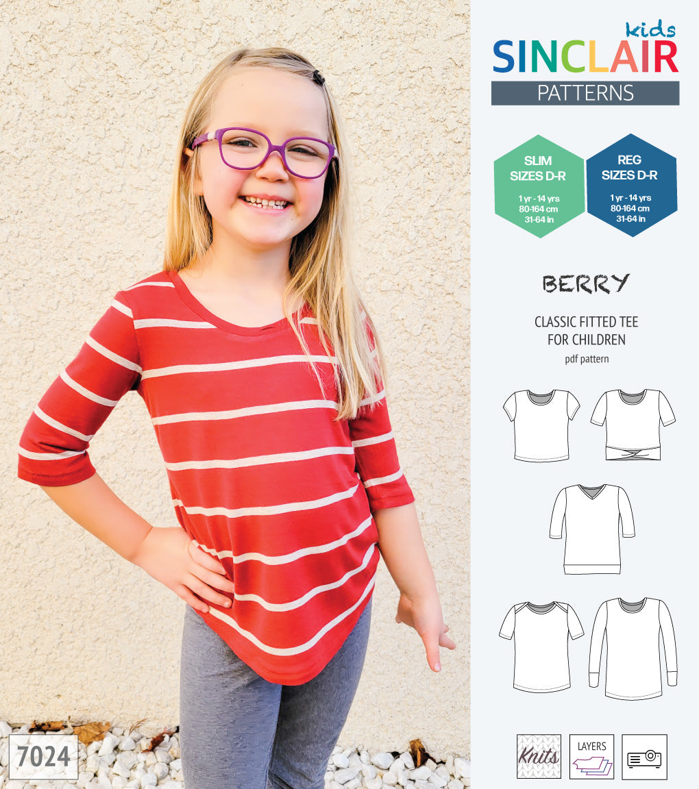 Free Printable Semi Patterns.pdf Berry semi fitted tee for children (pdf sewing pattern) – Sinclair Patterns