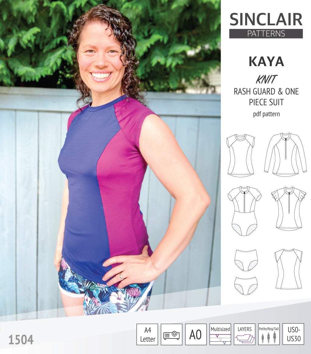Sewing Pattern Rashie Kaya raglan rash guard, swim bottoms and a one piece suit (PDF ...