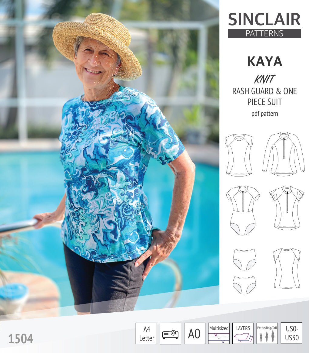 Sewing Pattern Rashie Kaya raglan rash guard, swim bottoms and a one piece suit (PDF ...