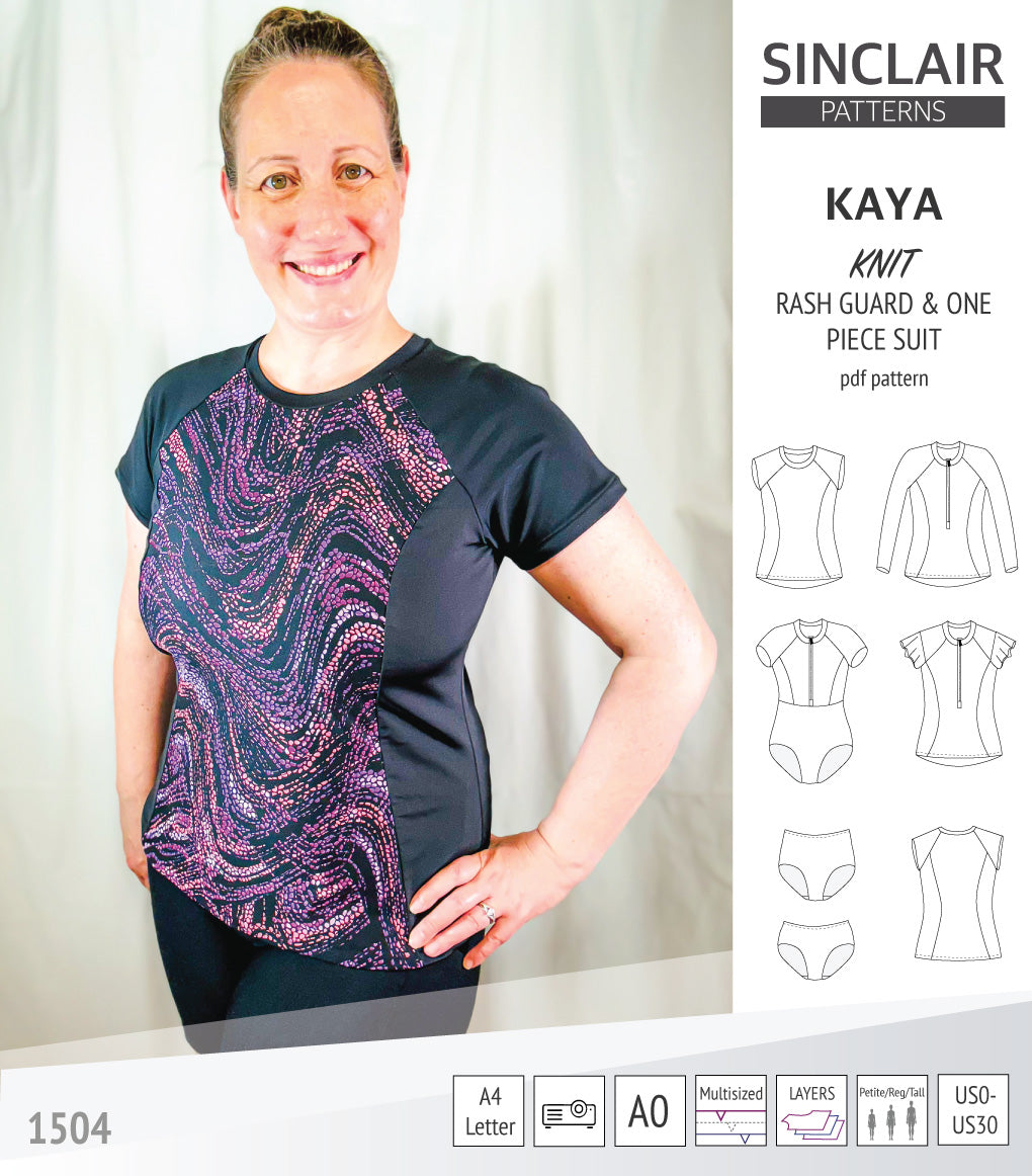 Pattern Rash Guard Kaya raglan rash guard, swim bottoms and a one piece suit (PDF ...