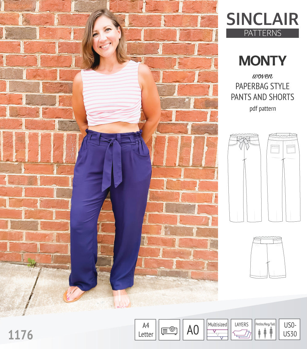 Paperbag waist shorts pattern on sale