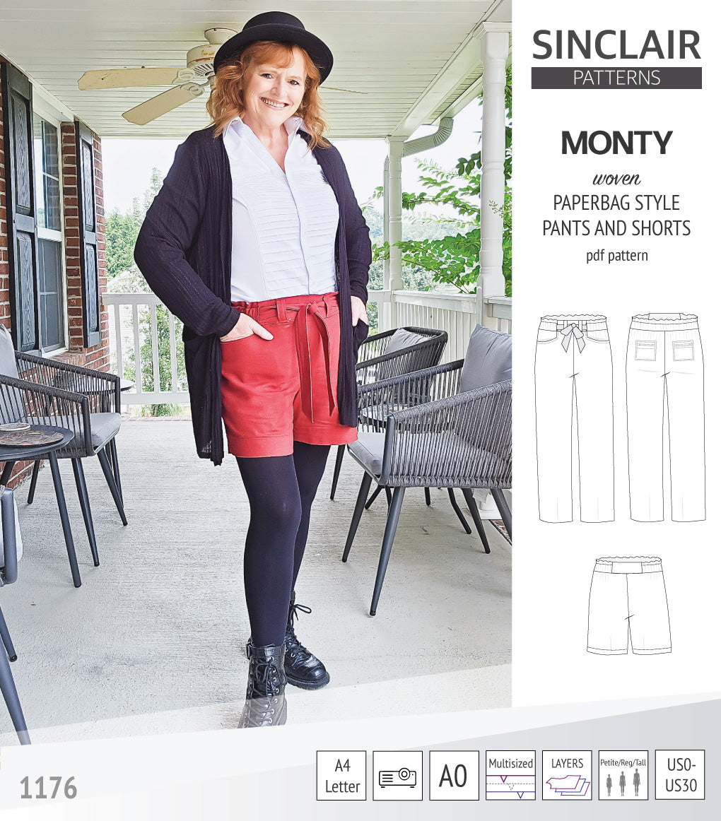 Monty paperbag waistline woven shorts and pants with ties (pdf sewing ...