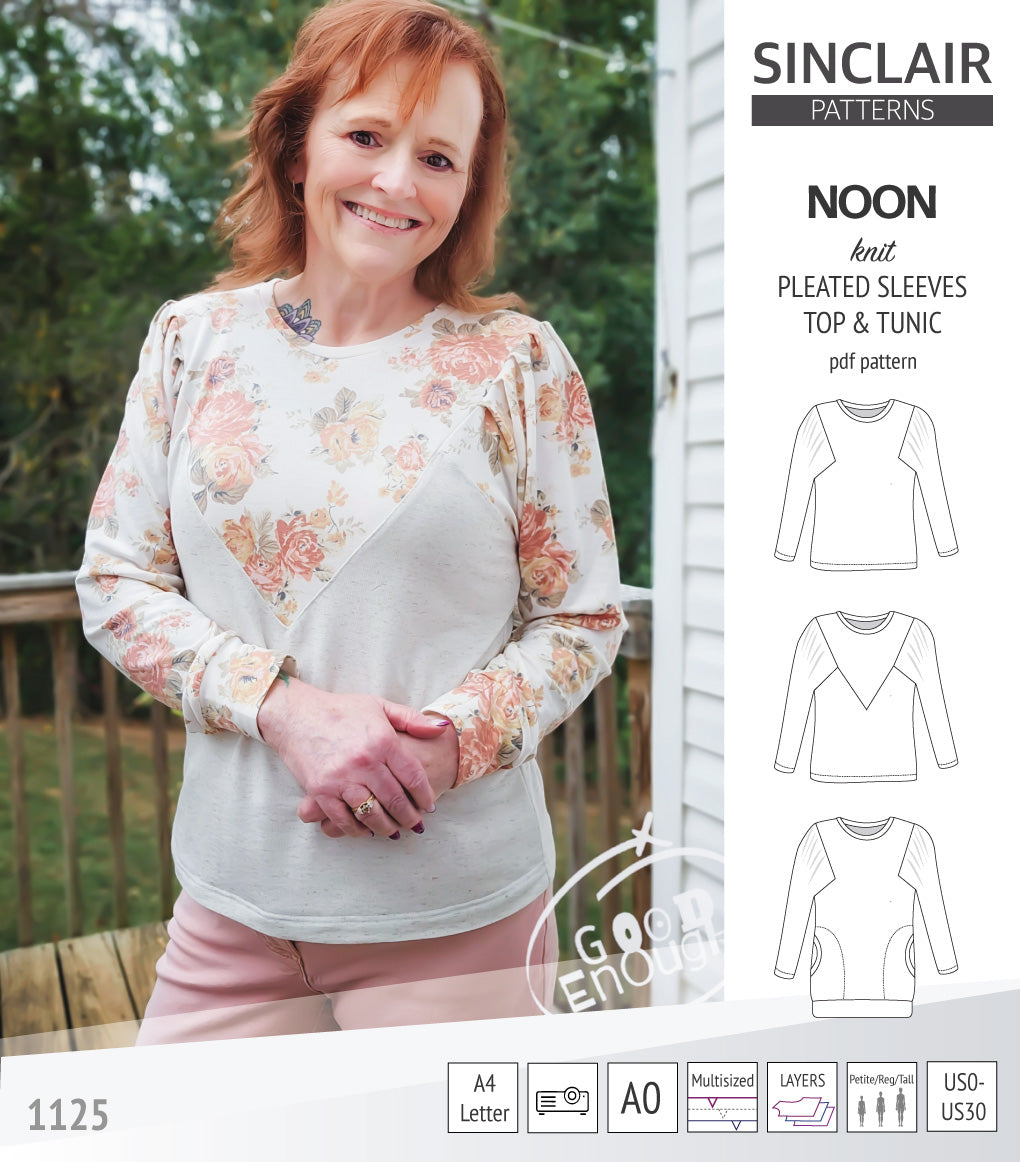 Noon pleated sleeves knit top and tunic (PDF sewing pattern) – Sinclair ...