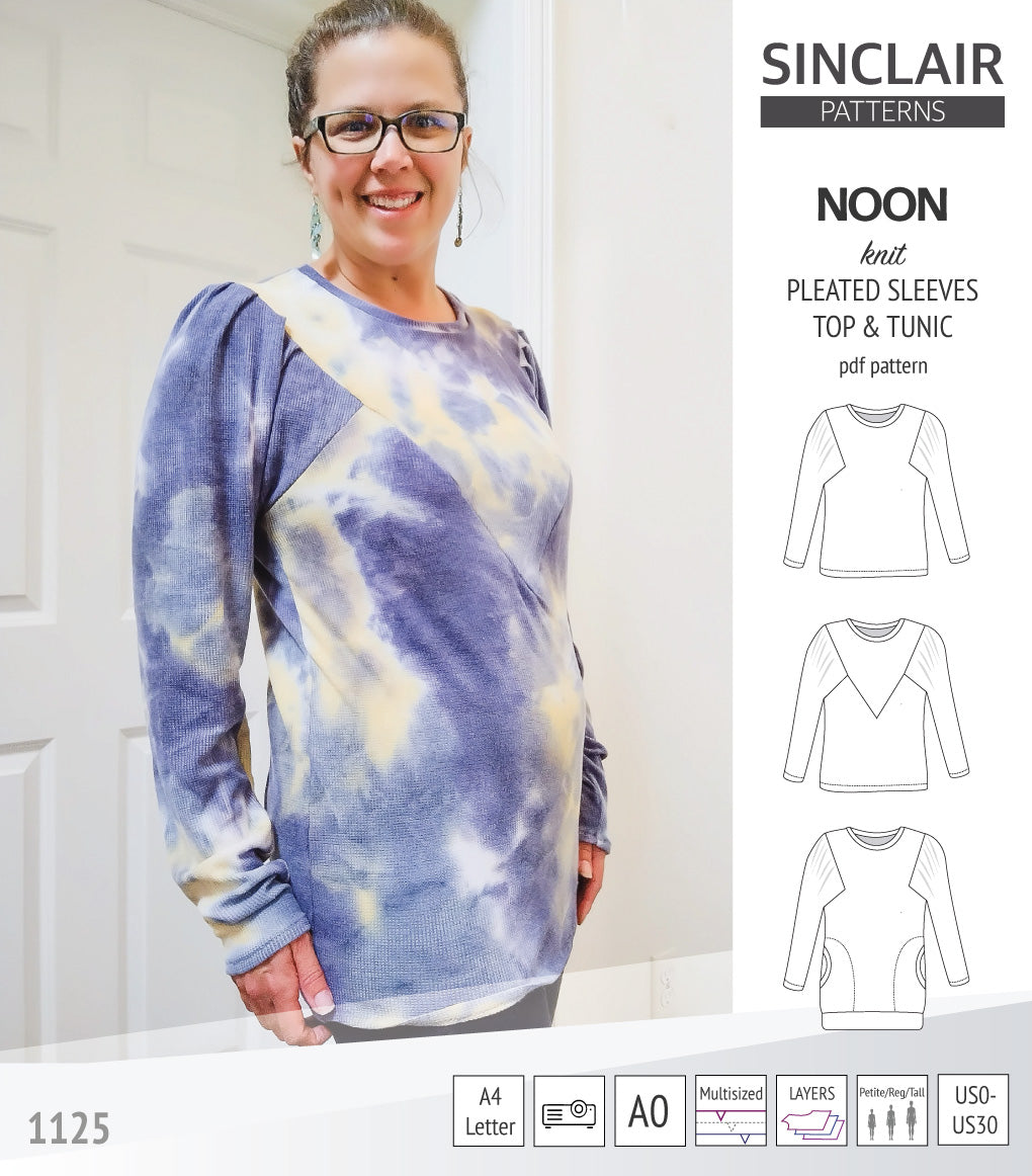 Noon pleated sleeves knit top and tunic (PDF sewing pattern) – Sinclair ...