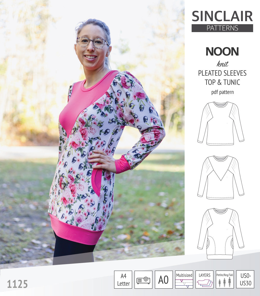 Noon pleated sleeves knit top and tunic (PDF sewing pattern) – Sinclair ...