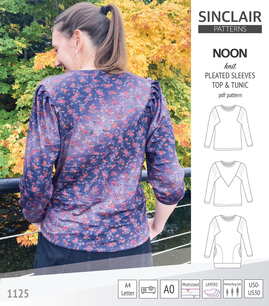 Noon pleated sleeves knit top and tunic (PDF sewing pattern) – Sinclair ...