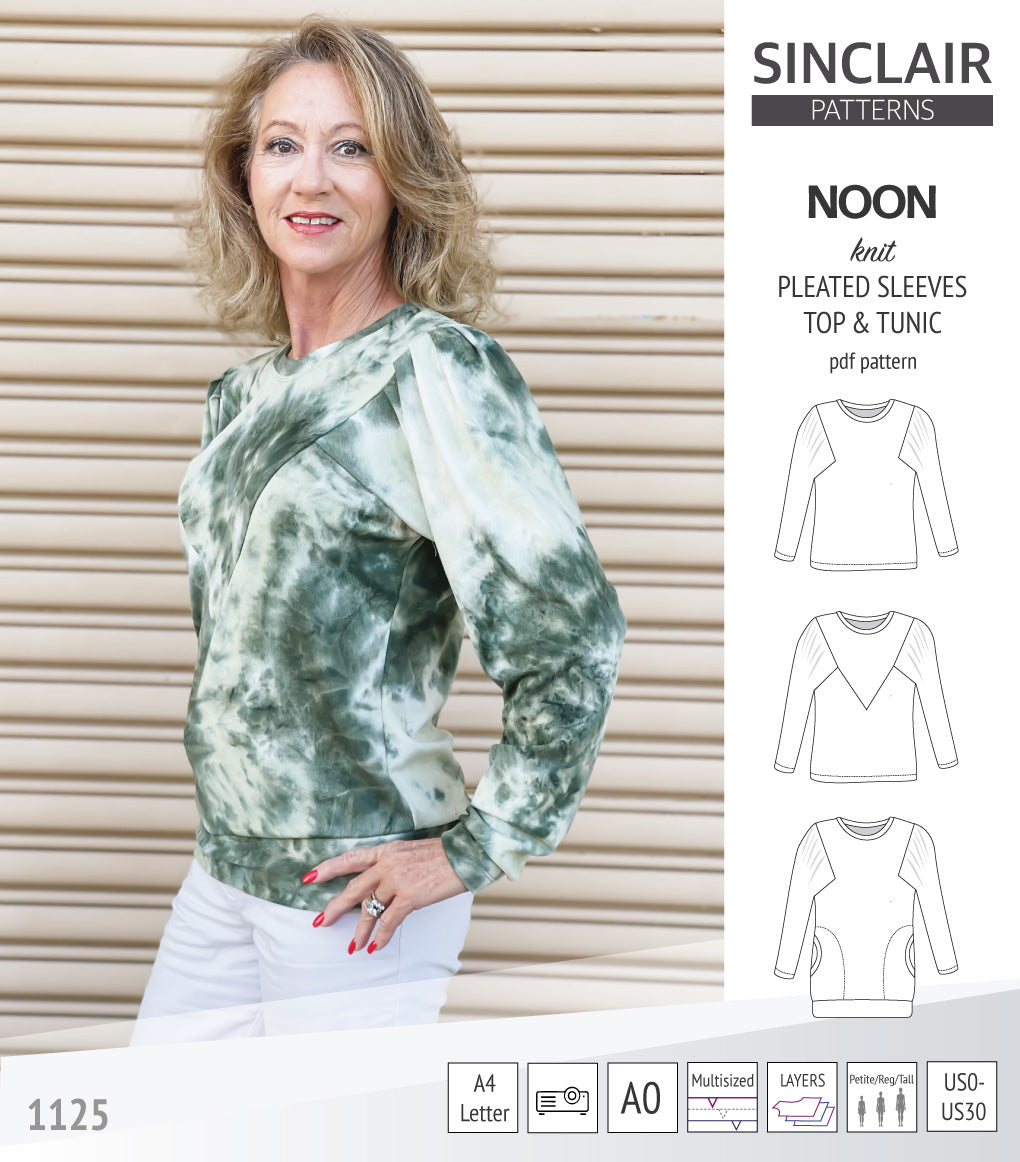 Noon pleated sleeves knit top and tunic (PDF sewing pattern) – Sinclair ...