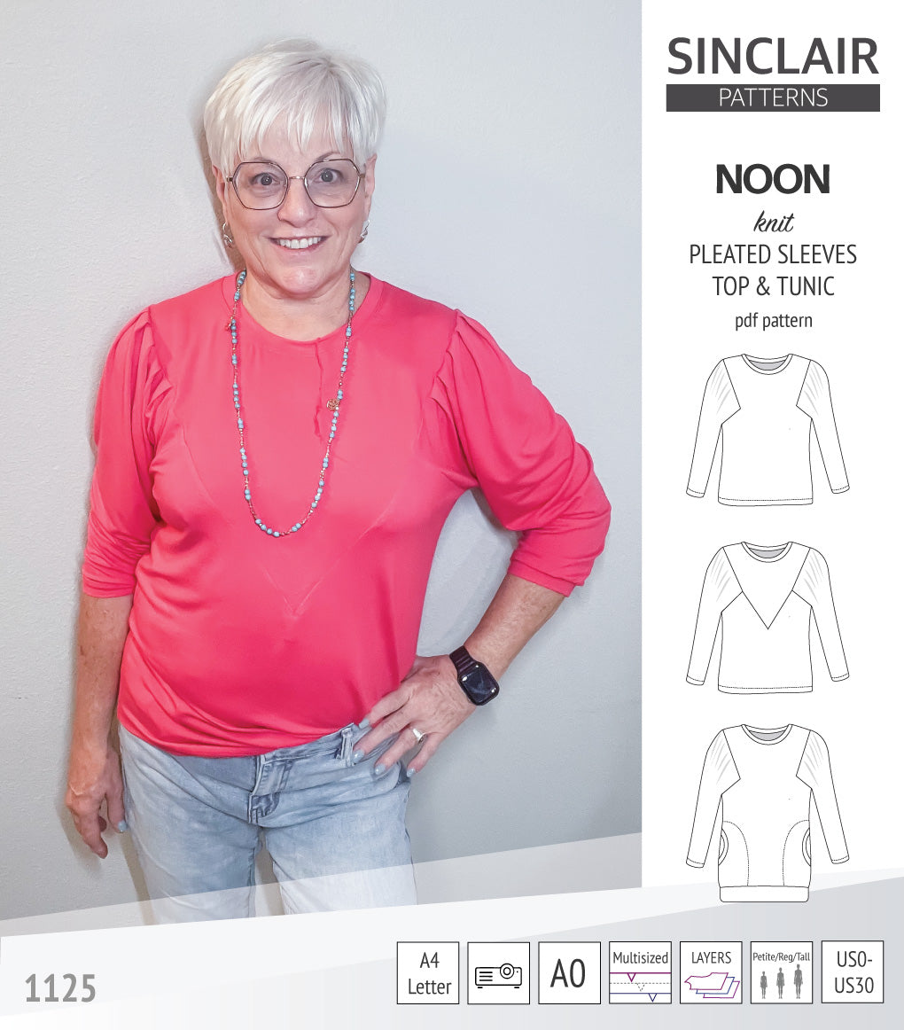 Noon pleated sleeves knit top and tunic (PDF sewing pattern) – Sinclair ...