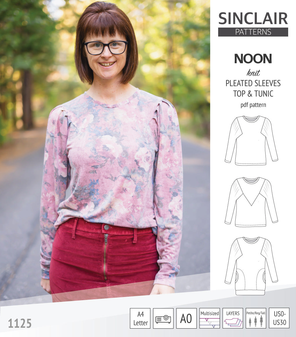 Noon pleated sleeves knit top and tunic (PDF sewing pattern) – Sinclair ...
