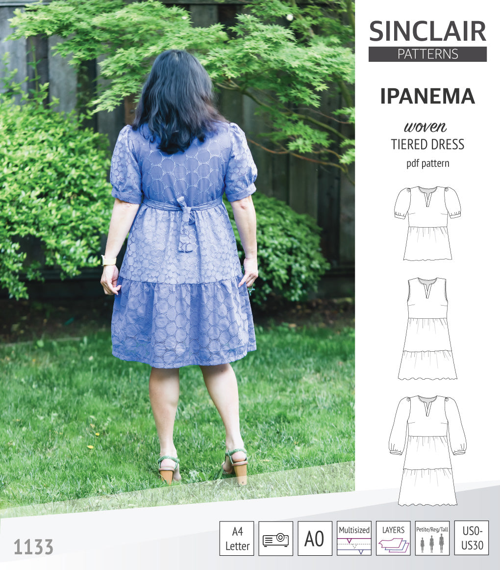 Ipanema tiered woven top and dress with a placket (PDF) – Sinclair Patterns