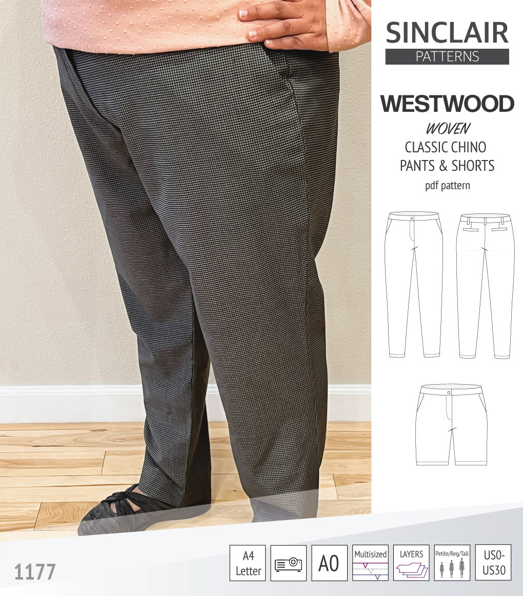 Westwood classic chino pants and shorts for women (pdf sewing pattern ...