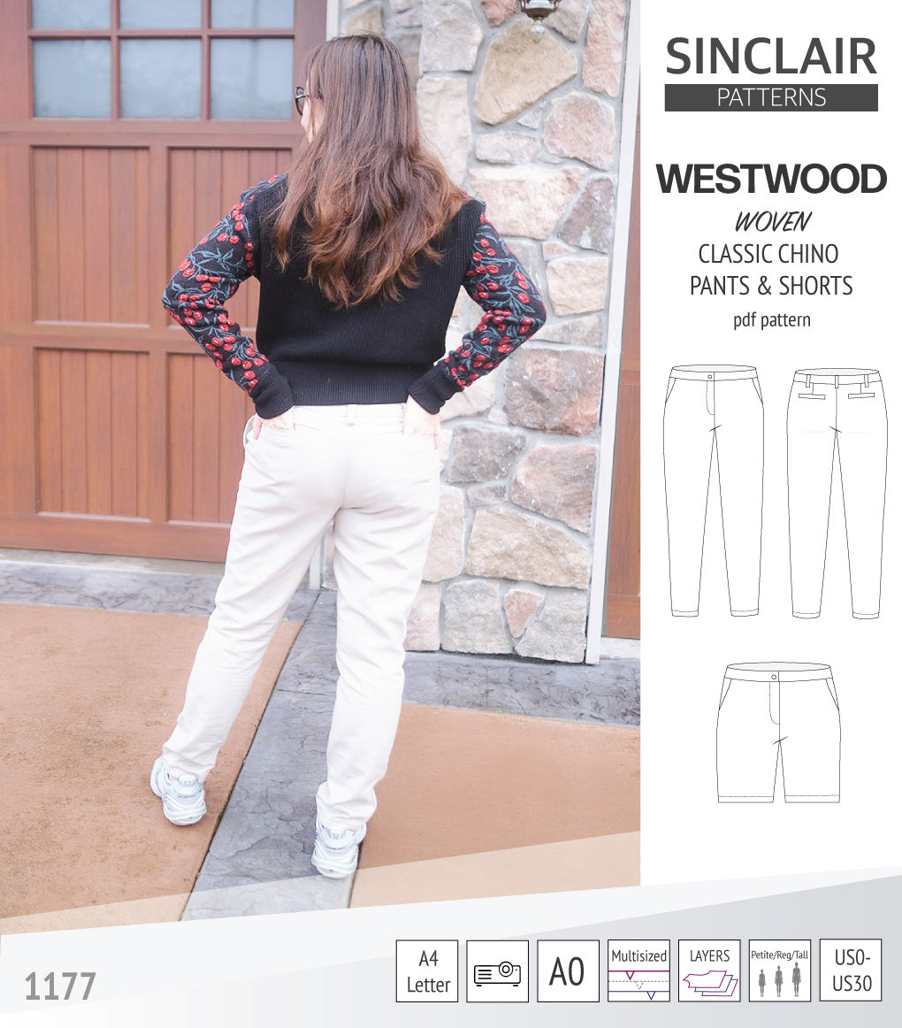 Westwood classic chino pants and shorts for women (pdf sewing pattern ...