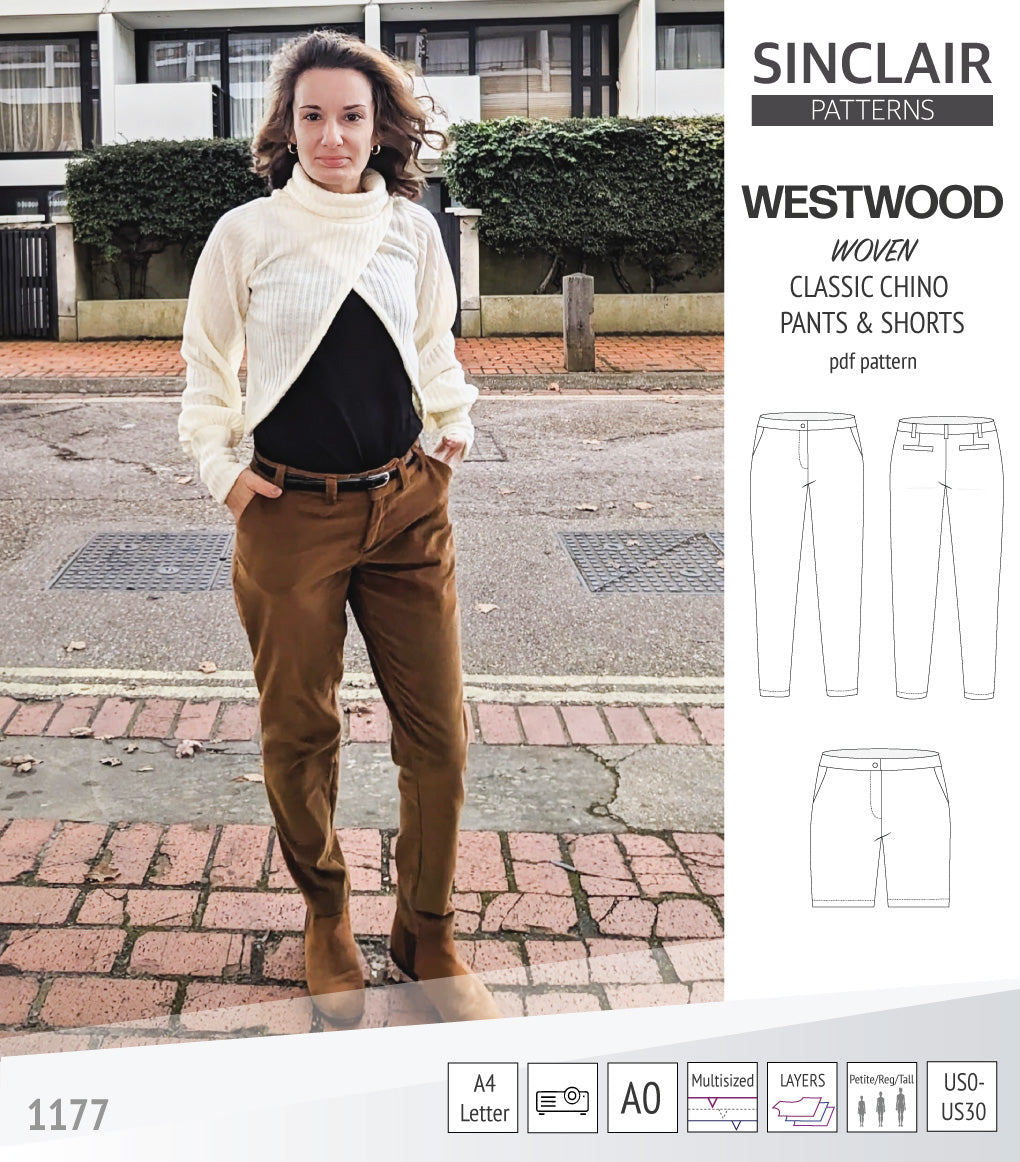 Westwood classic chino pants and shorts for women (pdf sewing pattern ...