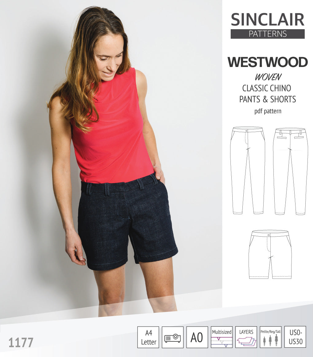 Westwood classic chino pants and shorts for women (pdf sewing pattern ...
