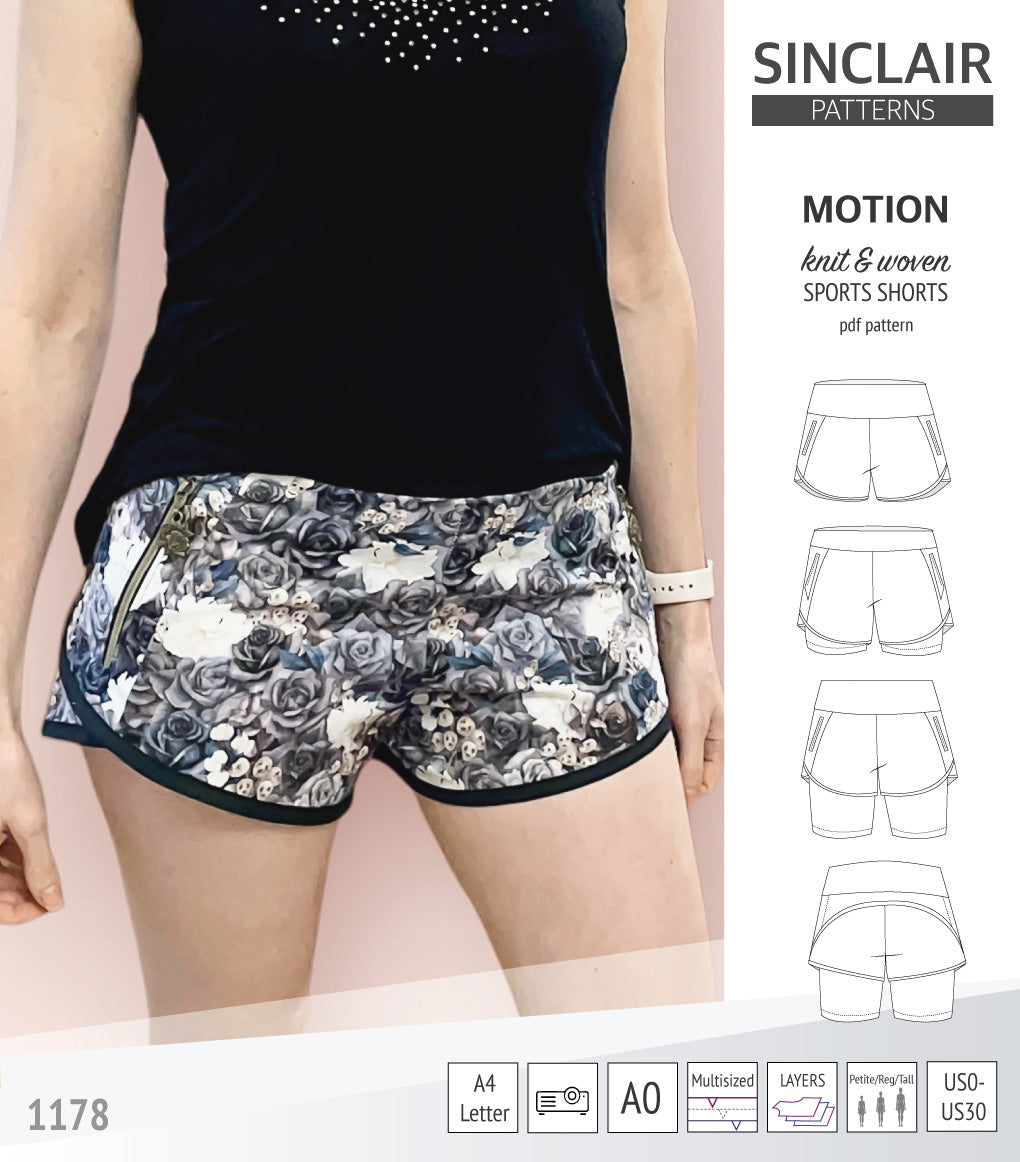 Motion sports shorts with a yoke, pockets and underlay shorties (pdf ...