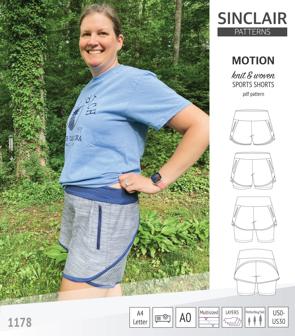Quick Shorts Pattern Motion sports shorts with a yoke, pockets and underlay shorties (pdf ...