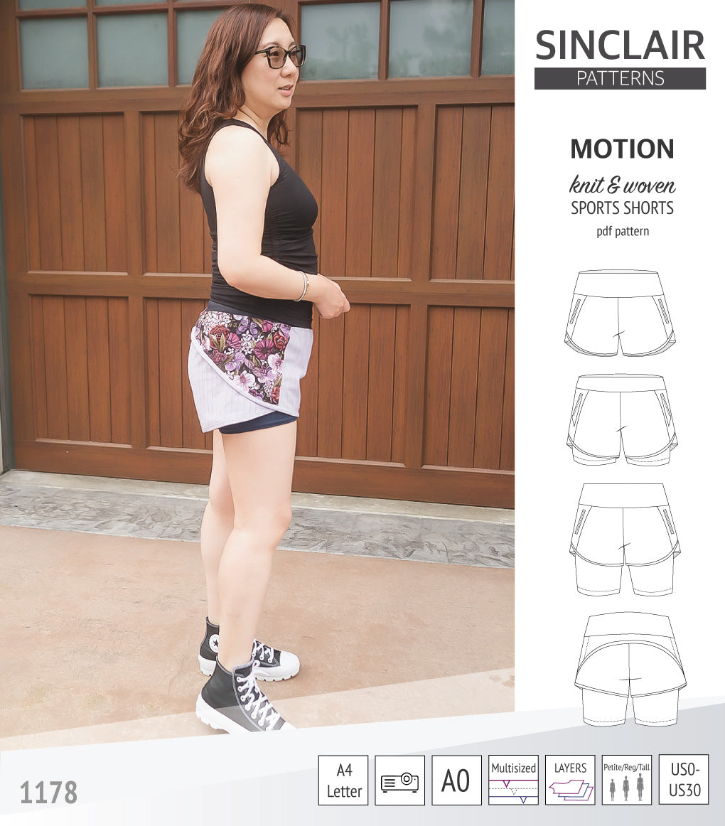 Shorts Pattern Instructions Motion sports shorts with a yoke, pockets and underlay shorties (pdf ...