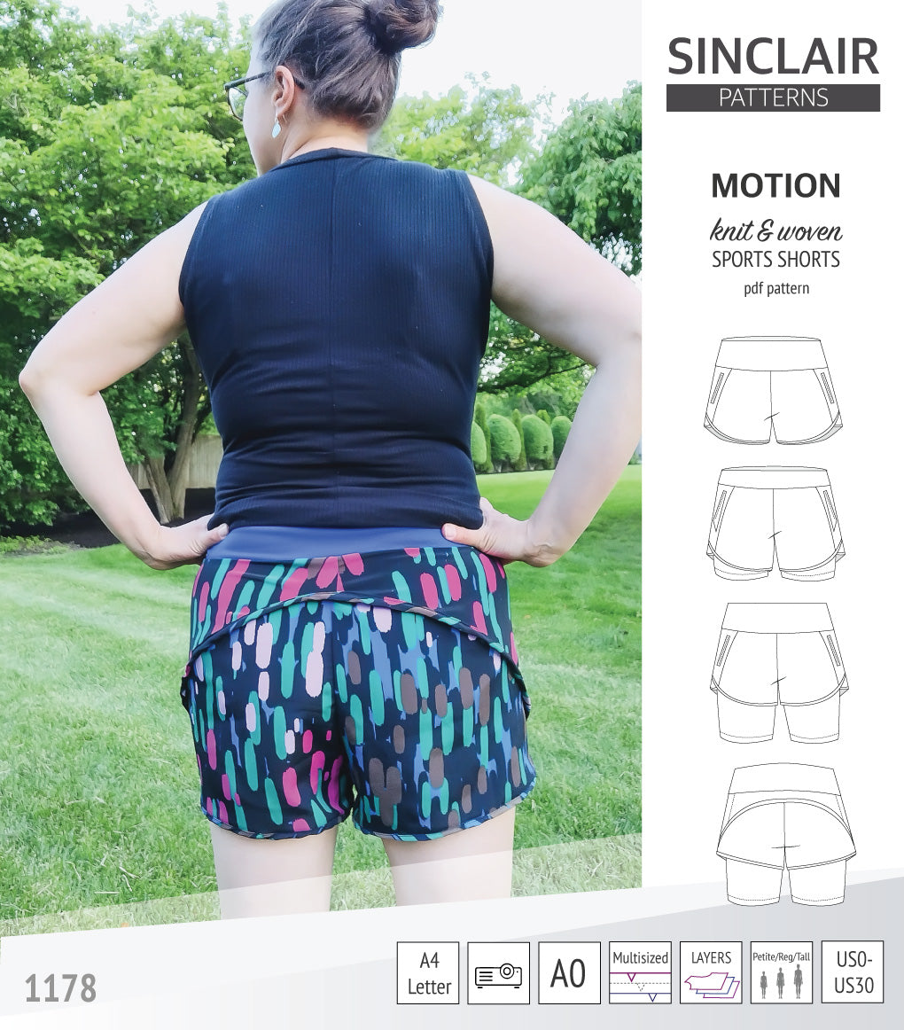 Quick Shorts Pattern Motion sports shorts with a yoke, pockets and underlay shorties (pdf ...