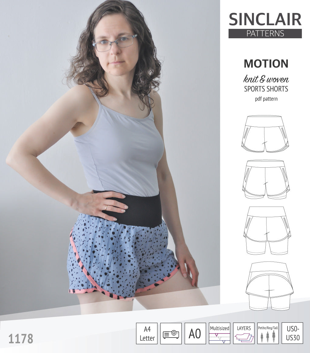 Shorts Pattern Instructions Motion sports shorts with a yoke, pockets and underlay shorties (pdf ...