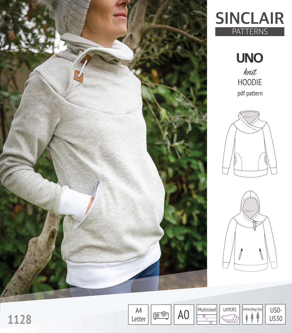 Uno hoodie with a round yoke (pdf sewing pattern) – Sinclair Patterns