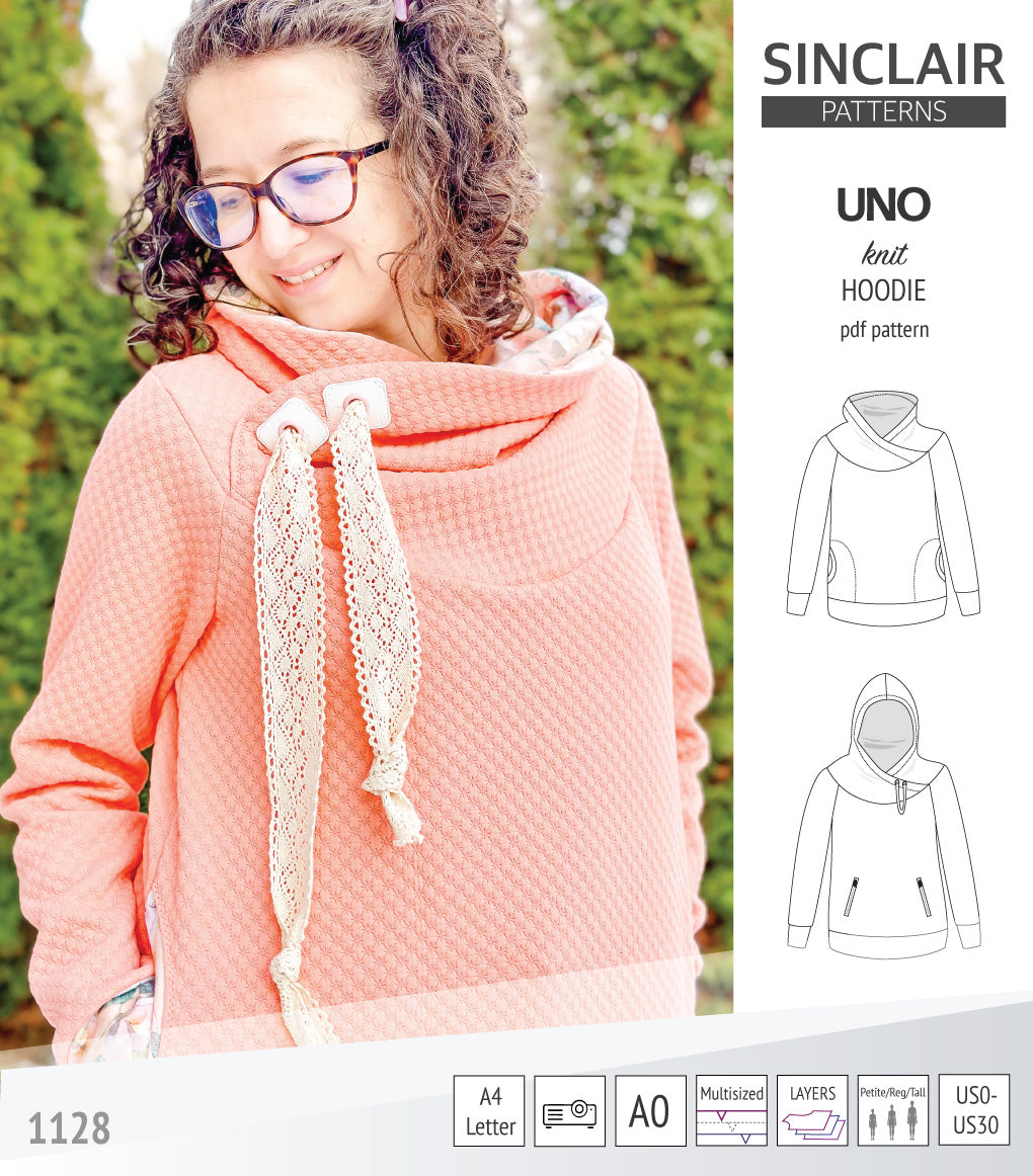Uno hoodie with a round yoke (pdf sewing pattern) – Sinclair Patterns