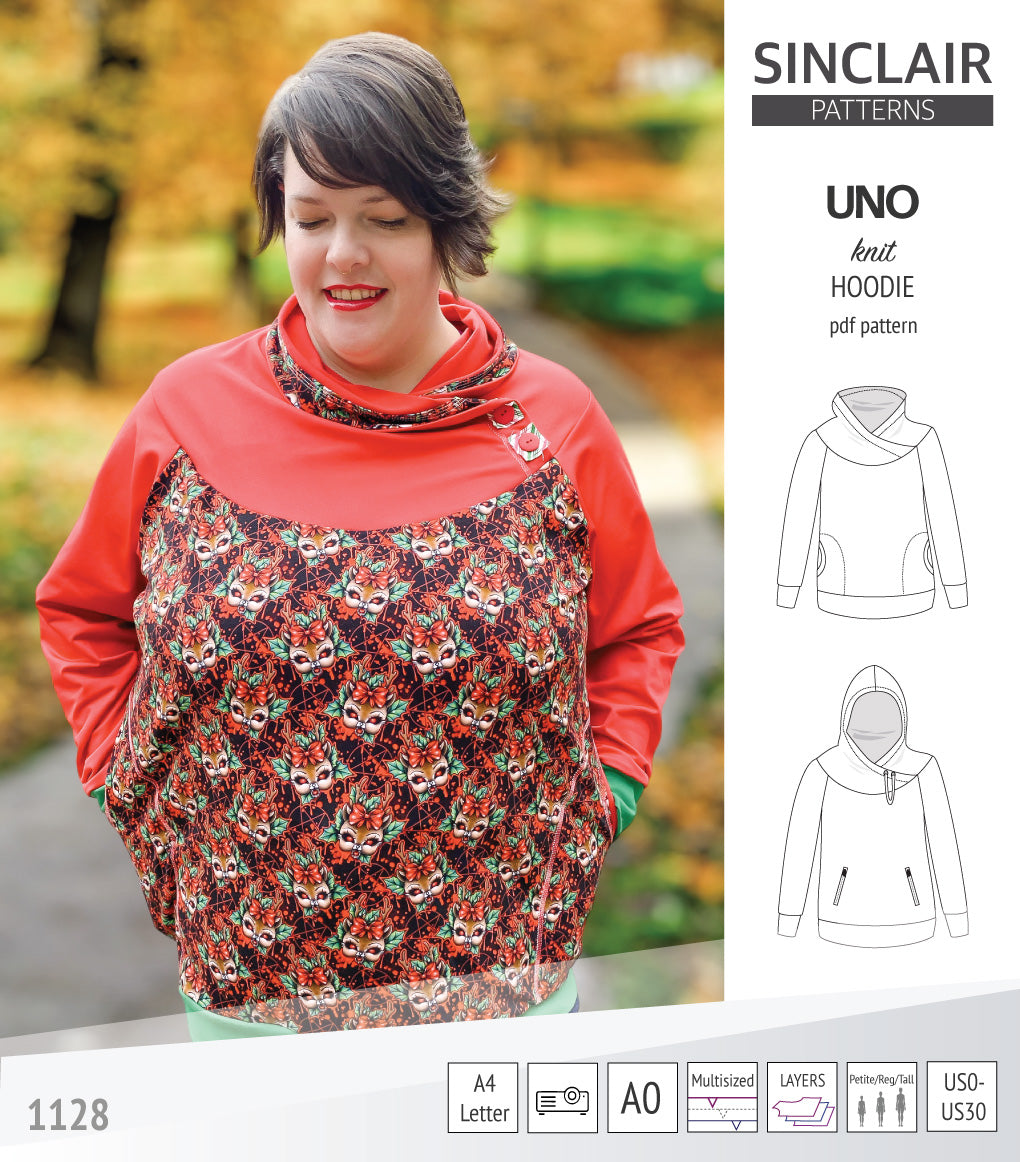 Uno hoodie with a round yoke (pdf sewing pattern) – Sinclair Patterns
