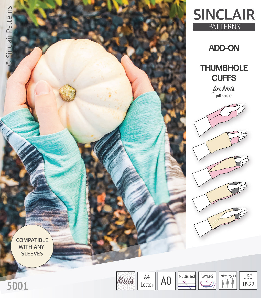 Thumbhole cuffs pack add on (PDF) – Sinclair Patterns