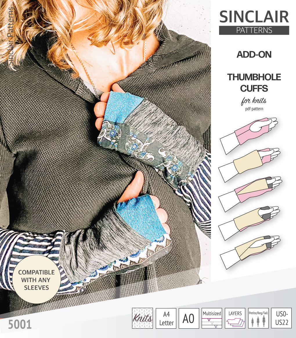 Thumbhole cuffs pack add on (PDF) – Sinclair Patterns