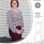 Pdf sewing pattern Daisy woven blouse top with pleated neckline and petal sleeves Sinclair Patterns