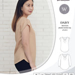 Pdf sewing pattern Daisy woven blouse top with pleated neckline and petal sleeves Sinclair Patterns