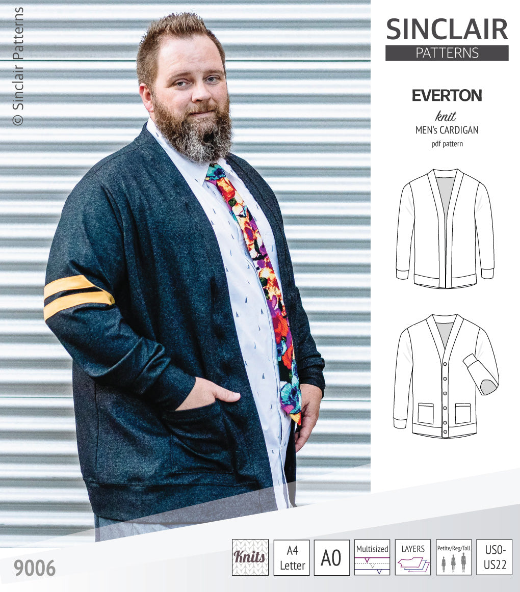 Everton classic knit cardigan for men (PDF) – Sinclair Patterns