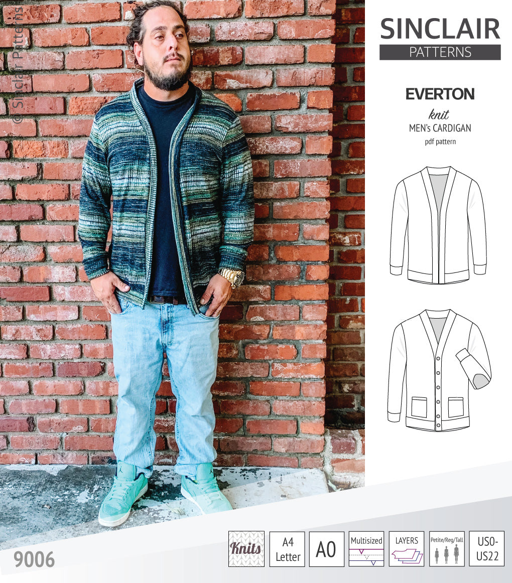 Everton classic knit cardigan for men (PDF) – Sinclair Patterns