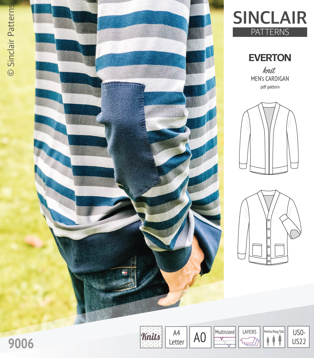 Everton classic knit cardigan for men (PDF) – Sinclair Patterns