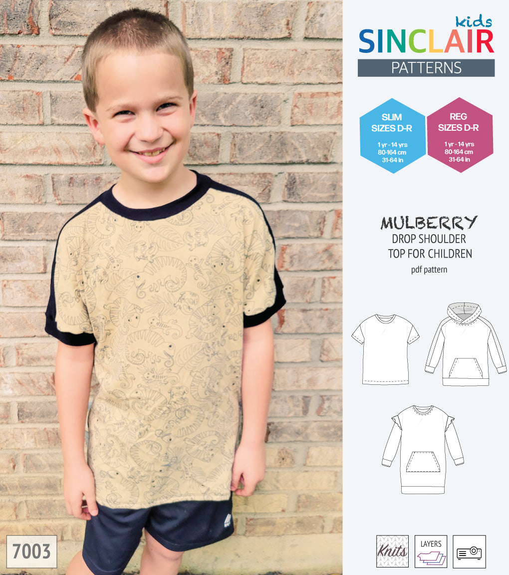 Mulberry drop shoulder top and hoodie for children (PDF SEWING PATTERN ...