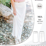 Pdf sewing pattern Mia knit jersey maxi or midi skirt with yoga waistband and side slits