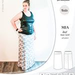Pdf sewing pattern Mia knit jersey maxi or midi skirt with yoga waistband and side slits