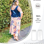 Pdf sewing pattern Mia knit jersey maxi or midi skirt with yoga waistband and side slits