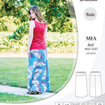 Pdf sewing pattern Mia knit jersey maxi or midi skirt with yoga waistband and side slits