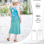 Pdf sewing pattern Mia knit jersey maxi or midi skirt with yoga waistband and side slits