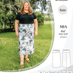 Pdf sewing pattern Mia knit jersey maxi or midi skirt with yoga waistband and side slits