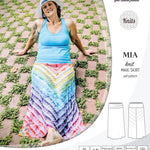 Pdf sewing pattern Mia knit jersey maxi or midi skirt with yoga waistband and side slits