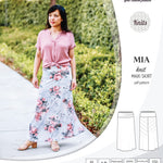 Pdf sewing pattern Mia knit jersey maxi or midi skirt with yoga waistband and side slits