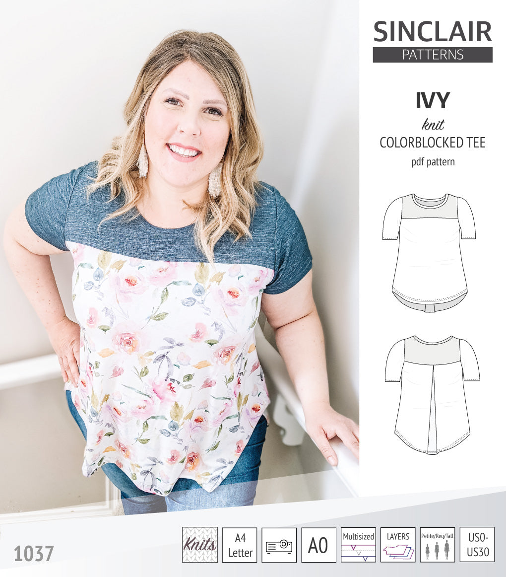 Ivy knit colorblocked tee (PDF) – Sinclair Patterns