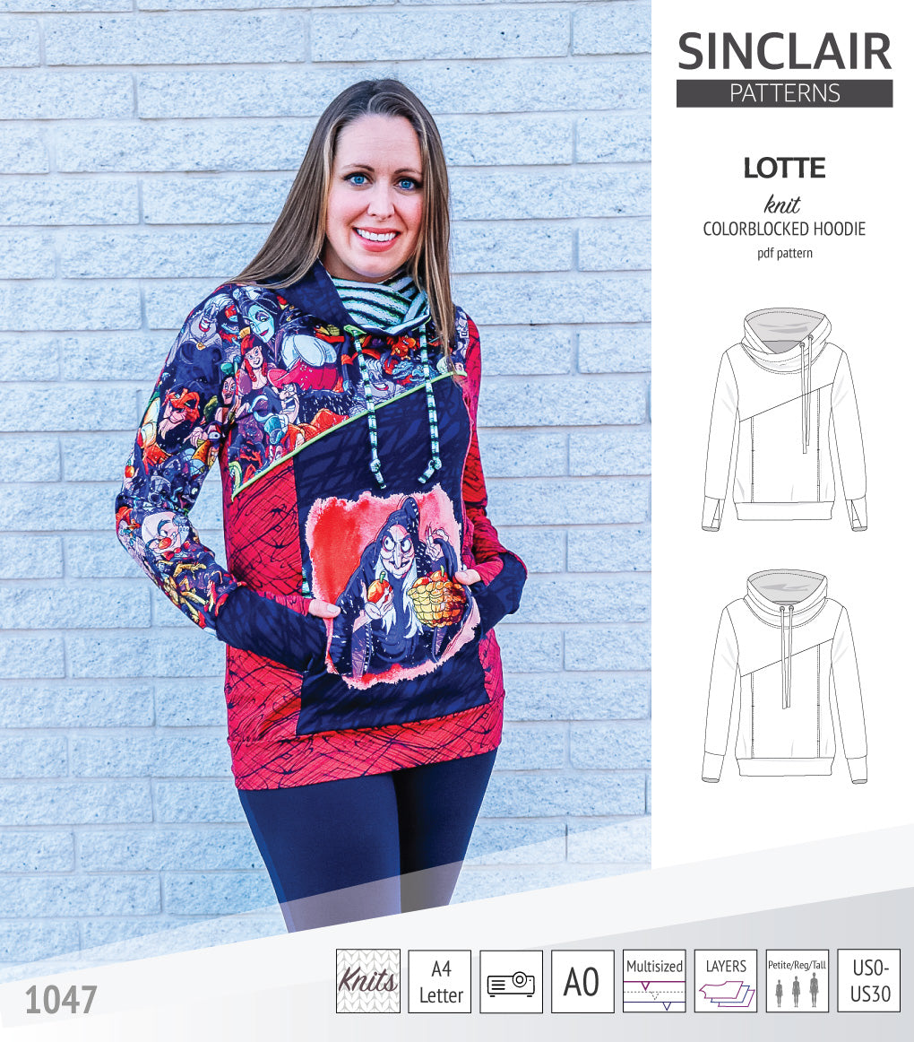 Lotte colorblocked hoodie for women (PDF) – Sinclair Patterns