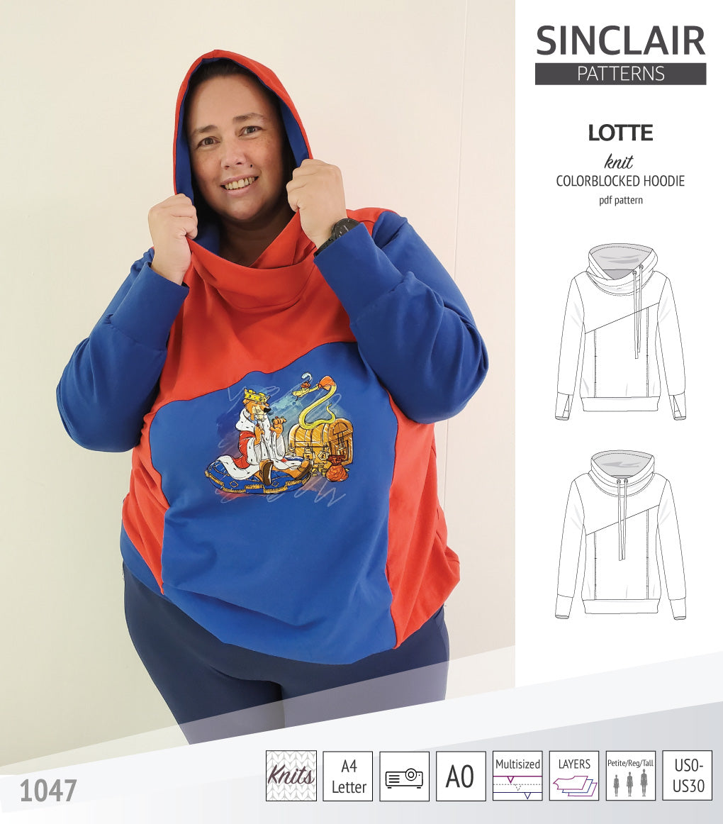 Lotte colorblocked hoodie for women (PDF) – Sinclair Patterns