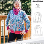 Sinclair Patterns S1082 Alba asymmetrical zip up zipper hoodie jacket for women with pockets pdf sewing pattern