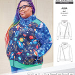 Sinclair Patterns S1082 Alba asymmetrical zip up zipper hoodie jacket for women with pockets pdf sewing pattern