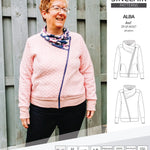 Sinclair Patterns S1082 Alba asymmetrical zip up zipper hoodie jacket for women with pockets pdf sewing pattern